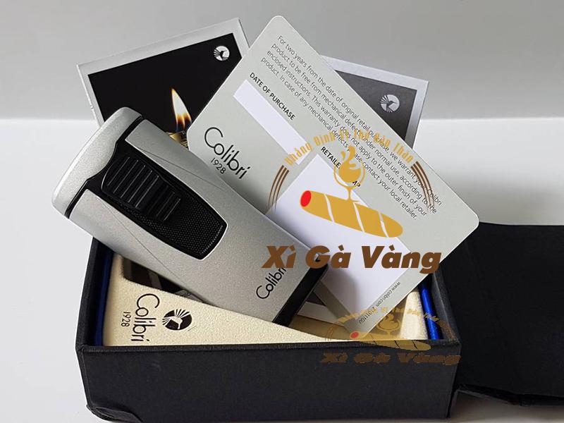 Bật lửa cigar Colibri Monaco Silver and Black